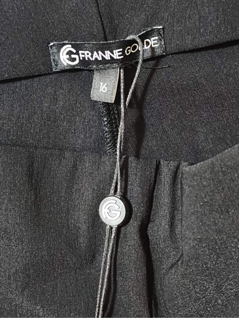 Franne Golde Nwt Black Pull On High Rise All Season Classic Pants — image 8 of 8